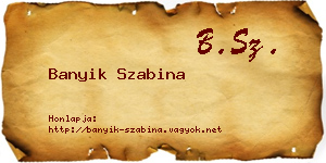 Banyik Szabina névjegykártya
